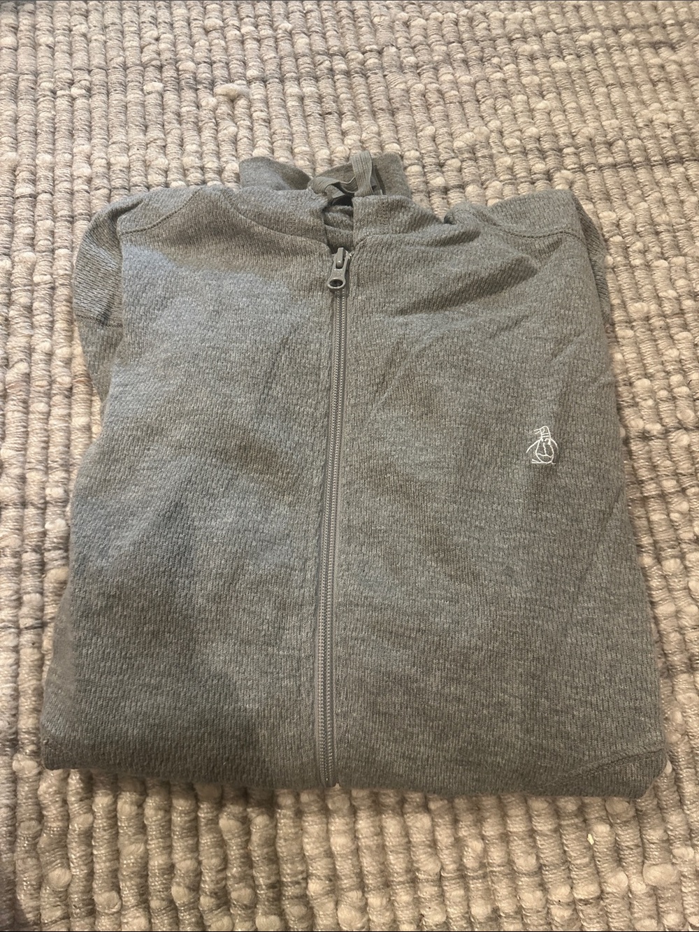 Original Penguin Men's Gray Full-Zip Sweater Hoodie